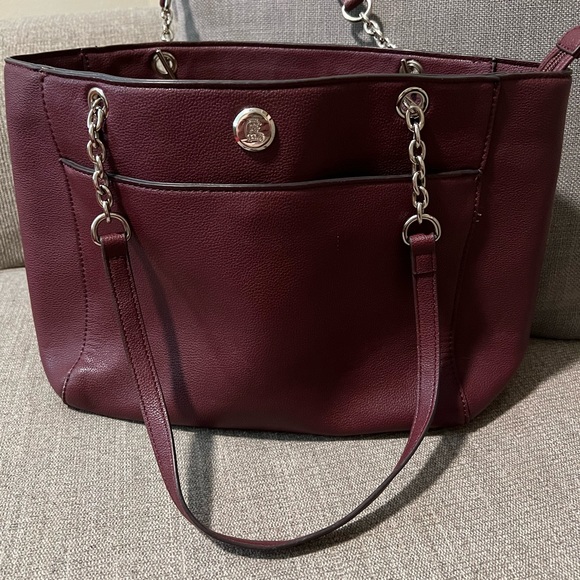 UGC. Chaps maroon shoulder bag with Chain Straps Large size tote bag. - Picture 1 of 16